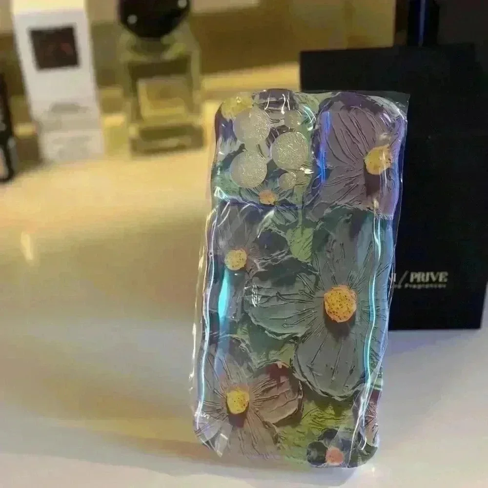NEW Flower Painting TPU iPhone 14 Pro Max Case